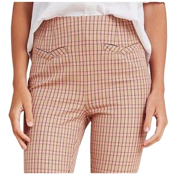 Anthropologie Plaid Essential Trousers size 4 - Picture 5 of 13
